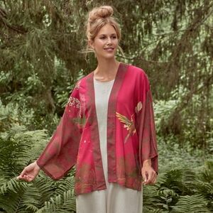 Powder Raspberry Colorway Hummingbirs Kimono